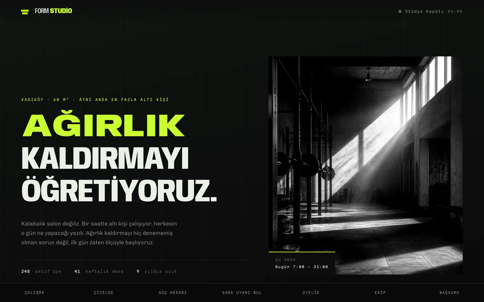 Form Studio örnek sitesi